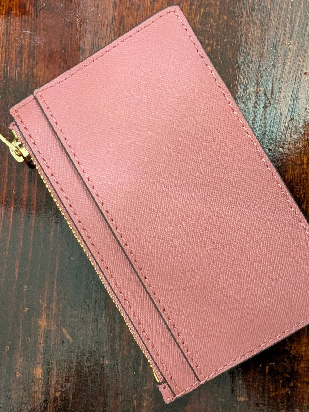 Michael Kors Pink Saffiano Zip Card Wallet - Picture 2 of 4